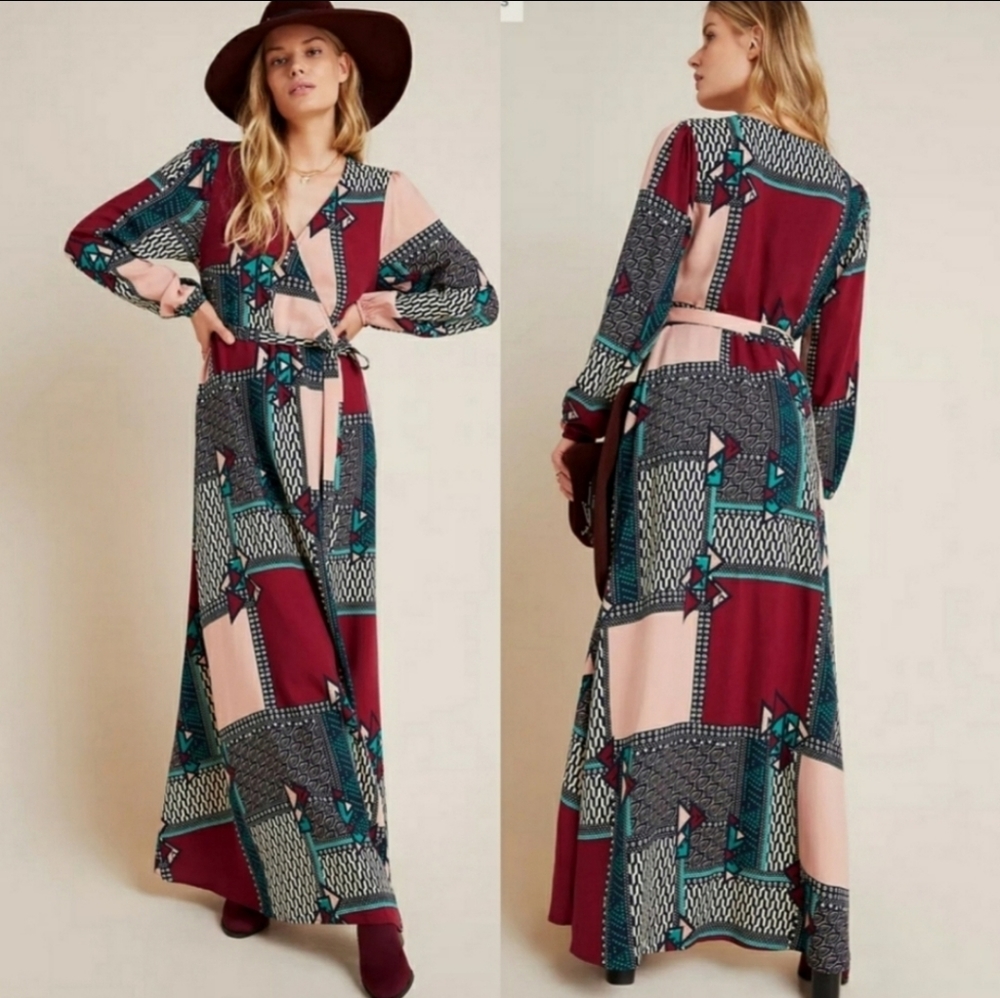 HP! NWT Anthropologie Virginia Wrap Maxi Dress